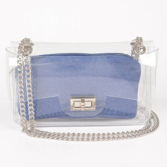 Clear Bag W/ Denim Pouch - Picture 2 of 7